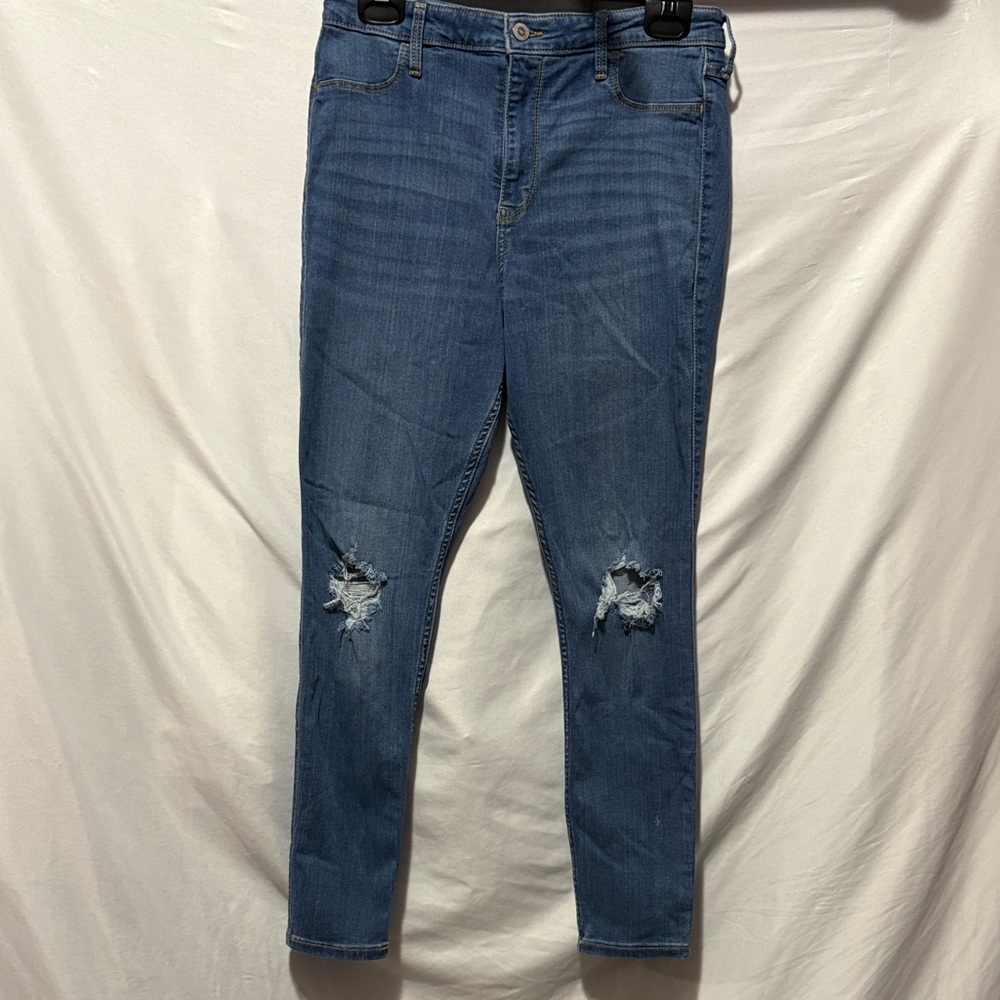 Hollister Blue Distressed Jeggings